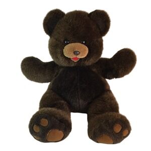 Cuddle Wit Teddy Bear Plush 28" Brown Open Mouth Soft Stuffed Animal Toy Vintage